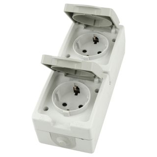 Розетка двухместная с крышкой с/з Stekker Велена PST16-22-54V 49737