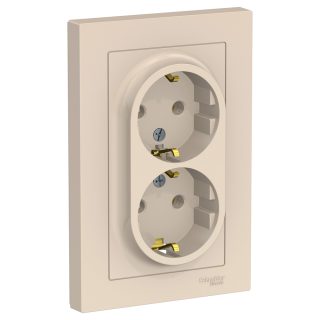 Розетка с/з двойная, 16А, в сборе Systeme Electric AtlasDesign ATN000224