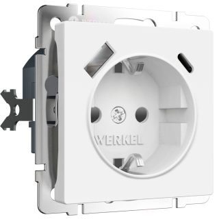 Розетка с/з со шторками и USB тип A+C Werkel W1171761 4690389213267 a069613