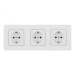 Розетка тройная (трехпостовая) с/з и шторками Arte Milano SET16-3-40-1x3 white