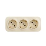 Розеточный блок тройной с/з со шторками Legrand Quteo 782268