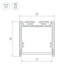 Алюминиевый профиль Arlight с экраном SL-LINE-3535-2500 WHITE+OPAL 036302