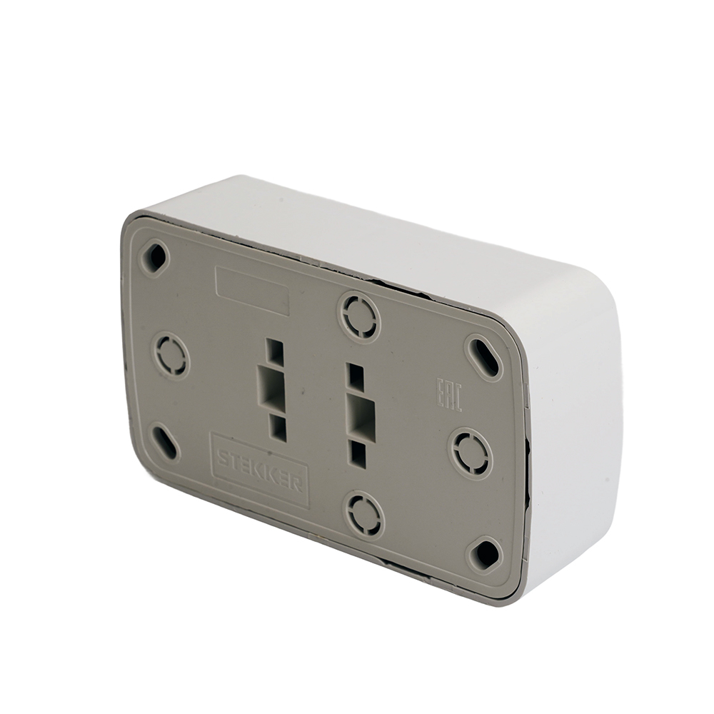 Розетка накладная 2-местная Stekker Basic PST10-502-20 50075 Розетка накладная 2-местная Stekker Basic PST10-502-20 50075