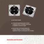 Комплект розетки с/з и шторками и рамкой Arte Milano SET06-1-40-1 white
