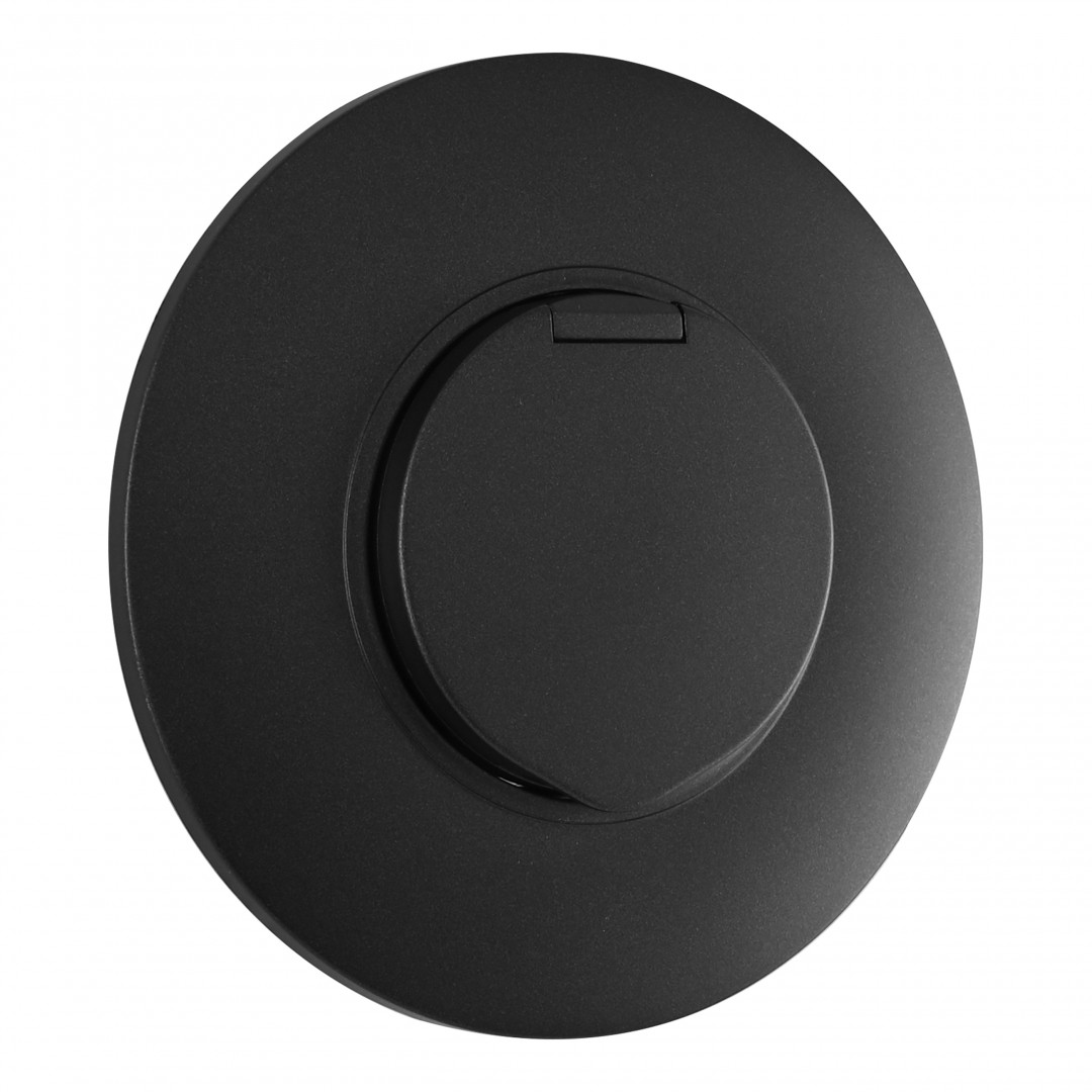 Розетка круглая с/з и шторками, защитной крышкой и рамкой Arte Milano SET08-1-41-1 black Розетка круглая с/з и шторками, защитной крышкой и рамкой Arte Milano SET08-1-41-1 black