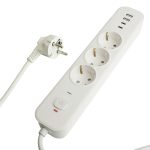 Сетевой фильтр 3-местный с/з и 2 USB-A+2 Type-C Stekker Nova HM21-31-02 50099