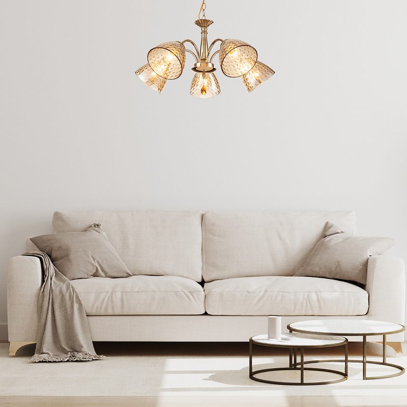 Подвесная люстра Escada Freesia 658/5PL Gold Подвесная люстра Escada Freesia 658/5PL Gold