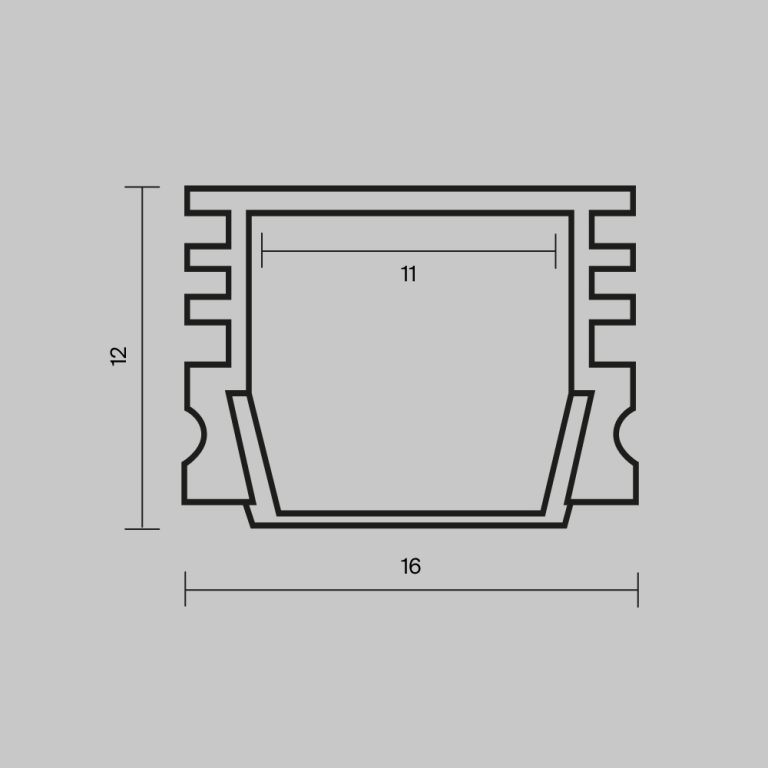 Алюминиевый профиль накладной 16x12 Maytoni Led Strip ALM-005-W-2M 631006