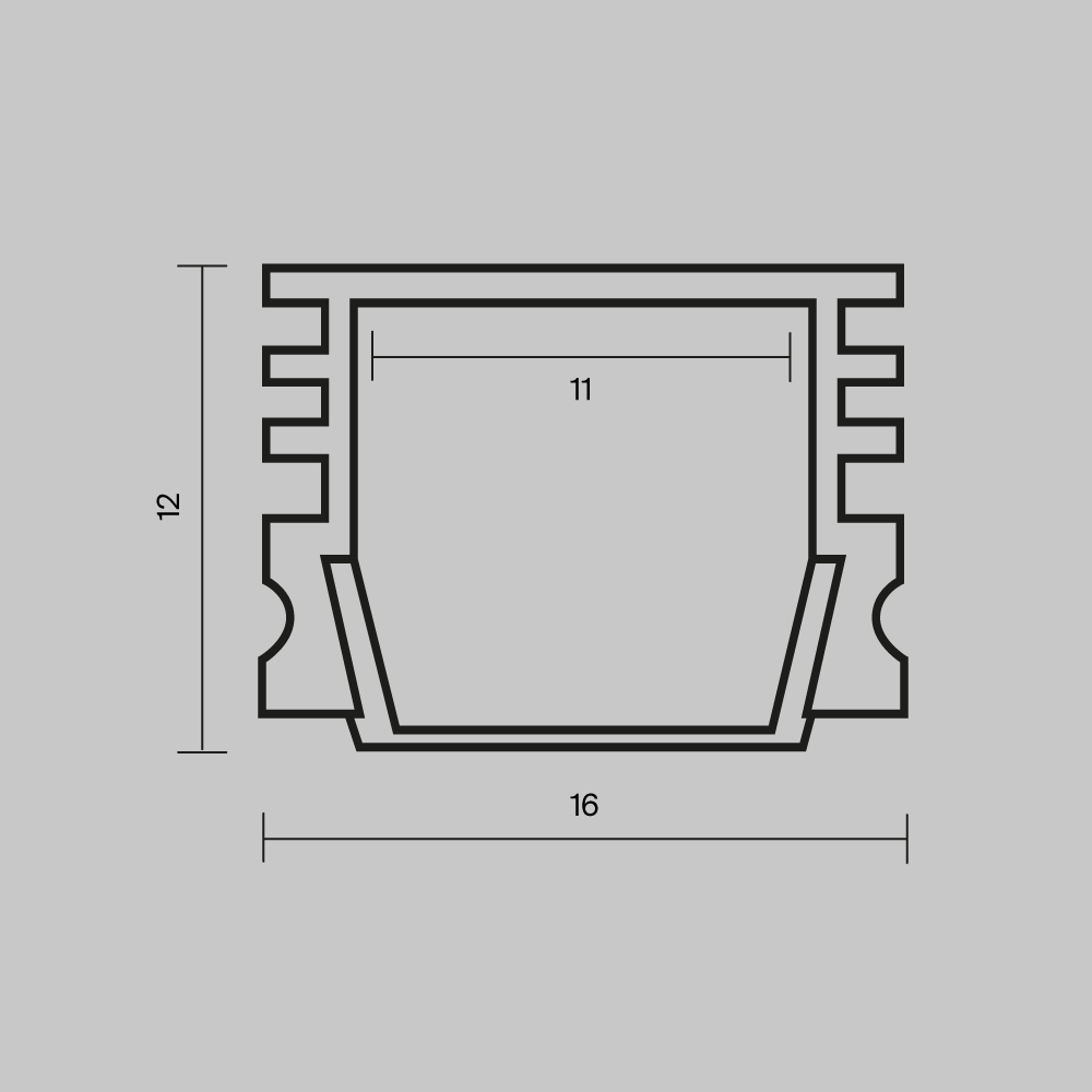 Алюминиевый профиль накладной 16x12 Maytoni Led Strip ALM-005-W-2M 631006 Алюминиевый профиль накладной 16x12 Maytoni Led Strip ALM-005-W-2M 631006