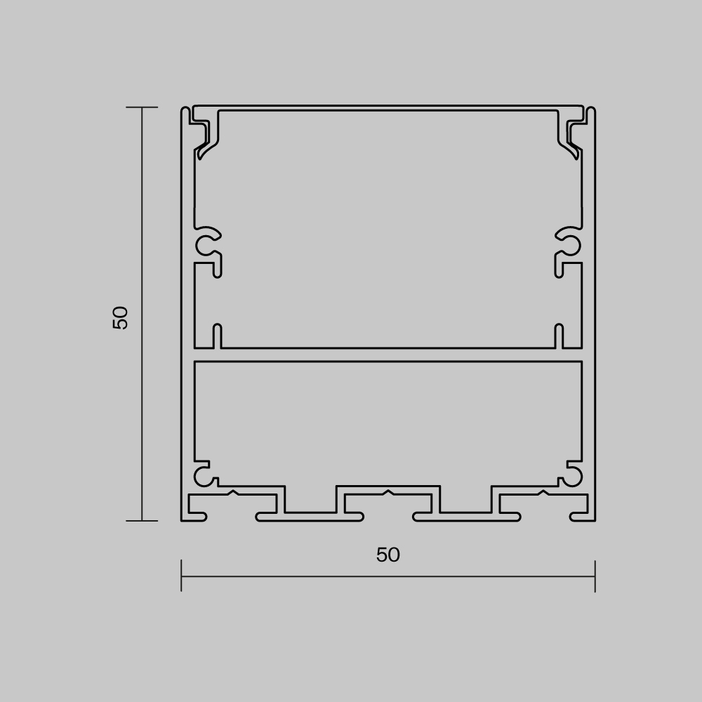 Алюминиевый профиль накладной-подвесной 50x50 Maytoni Led Strip ALM-5050T-B-3M 633009 Алюминиевый профиль накладной-подвесной 50x50 Maytoni Led Strip ALM-5050T-B-3M 633009