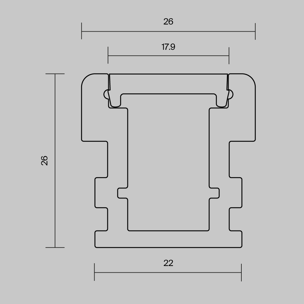Алюминиевый профиль встраиваемый в пол 26x26 Maytoni Led Strip ALM-2626-S-2M 636016 Алюминиевый профиль встраиваемый в пол 26x26 Maytoni Led Strip ALM-2626-S-2M 636016