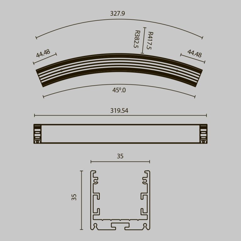 Радиусный профиль Maytoni Led strip ALM-3535R-B-D-45°-0.8M