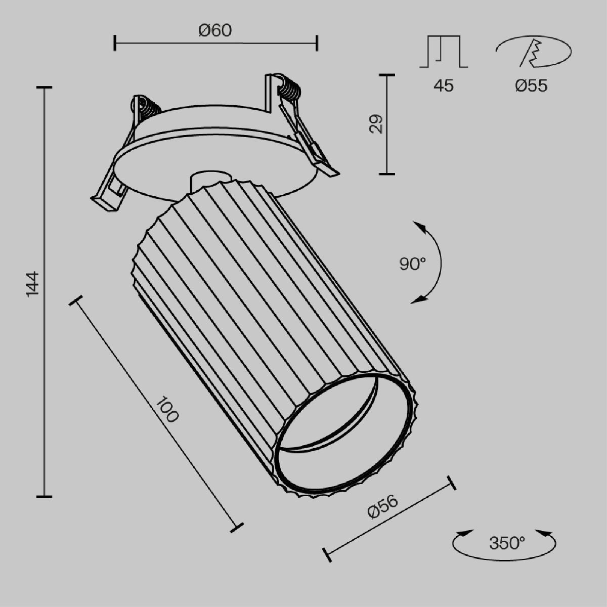 Встраиваемый спот Maytoni Calipso C110CL-01-GU10-W Встраиваемый спот Maytoni Calipso C110CL-01-GU10-W