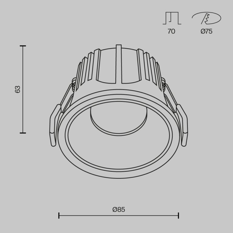 Встраиваемый светильник Maytoni Technical Alfa LED DL043-01-15W3K-RD-W