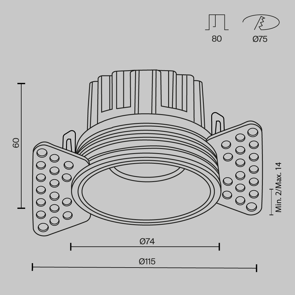 Встраиваемый светильник Maytoni Round DL058-12W3K-TRS-BS Встраиваемый светильник Maytoni Round DL058-12W3K-TRS-BS