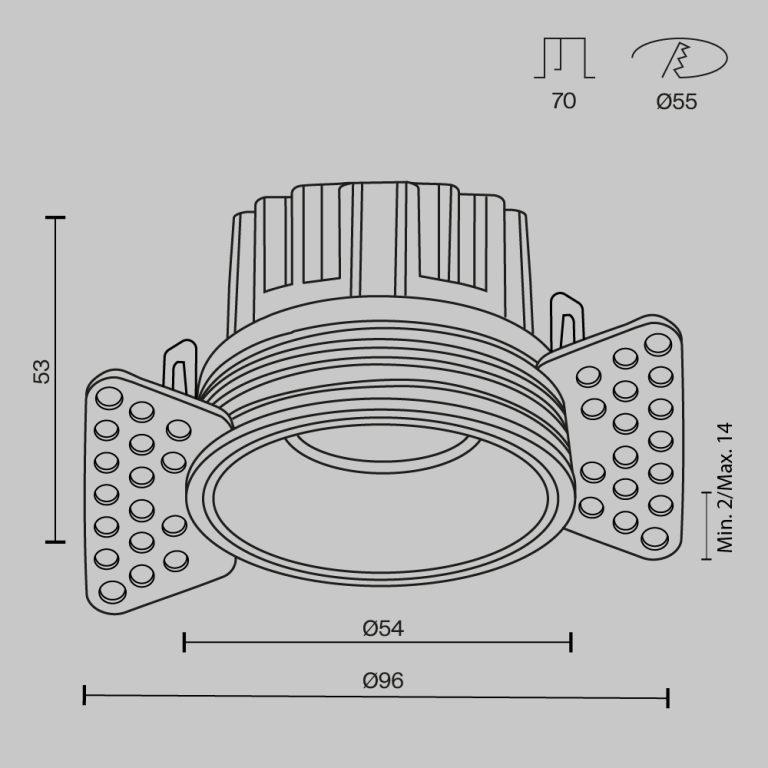 Встраиваемый светильник Maytoni Round DL058-7W2.7K-TRS-W