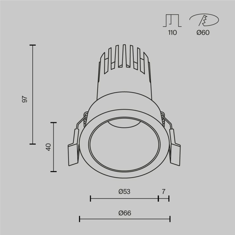 Встраиваемый светильник Maytoni Dip DL116-10W-2.7K-B