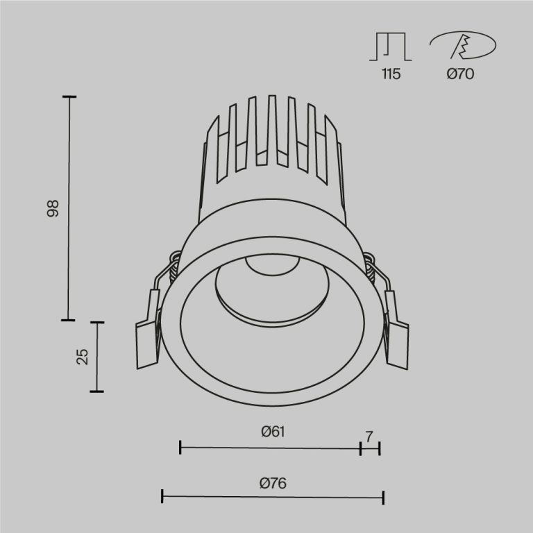 Встраиваемый светильник Maytoni Dip DL117-15W-4K-W