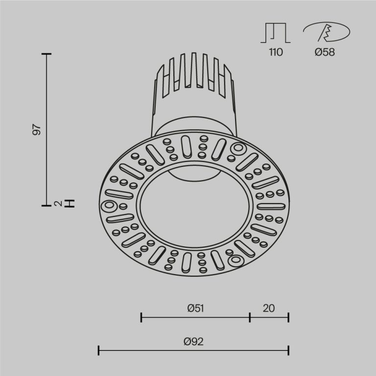 Встраиваемый светильник Maytoni Dip DL120-10W-2.7K-TRS-W