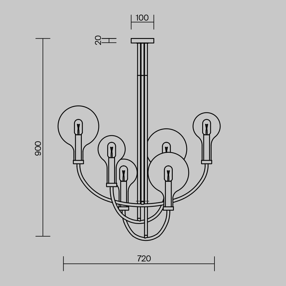 Потолочная люстра Maytoni Status MOD333PL-06B Потолочная люстра Maytoni Status MOD333PL-06B
