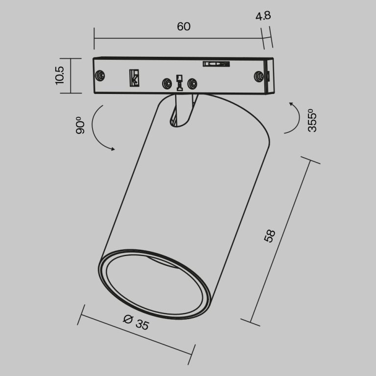 Трековый магнитный светильник Maytoni Focus Led TR187-1-5W2.7K-M-B
