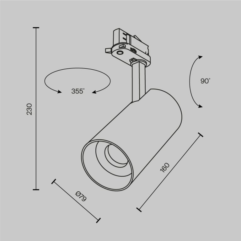 Трековый трехфазный светильник Maytoni Focus Led TR197-3-30WCCT-M-B