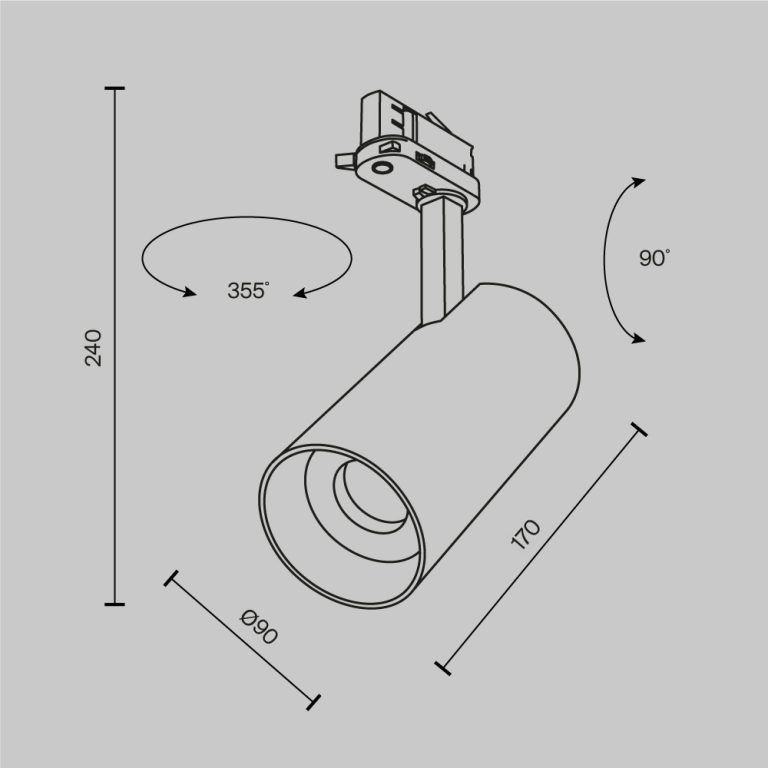 Трековый трехфазный светильник Maytoni Technical Focus Led TR197-3-40WCCT-M-B