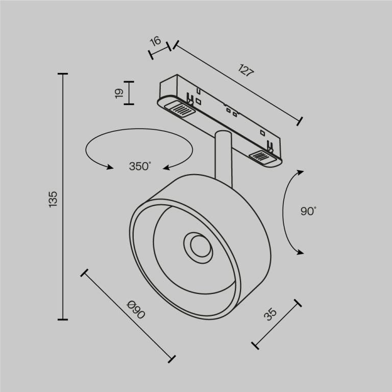 Трековый магнитный светильник Maytoni Lens TR217-2-15W3K-B