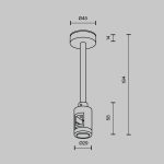 Крепление потолочное Short одинарное Maytoni Flarity TRA156C-SL1-B