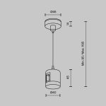 Подвес тросовый с прямым коннектором питания Maytoni Flarity TRA157SW-IPC1-B