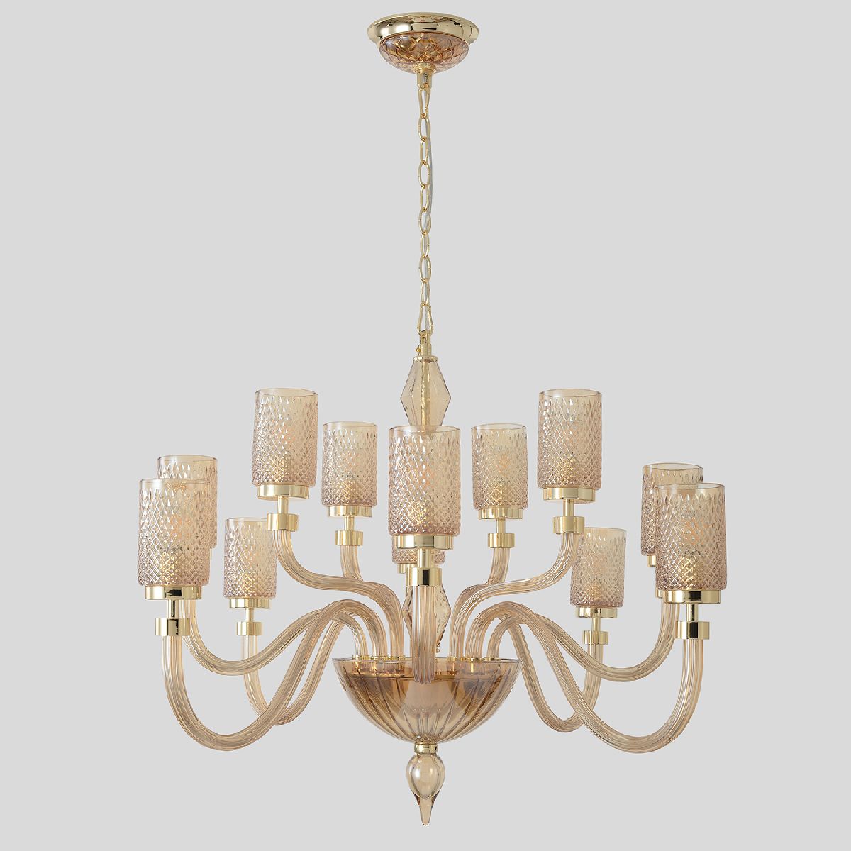 Подвесная люстра Crystal Lux SILVESTRO SP12 AMBER Подвесная люстра Crystal Lux SILVESTRO SP12 AMBER