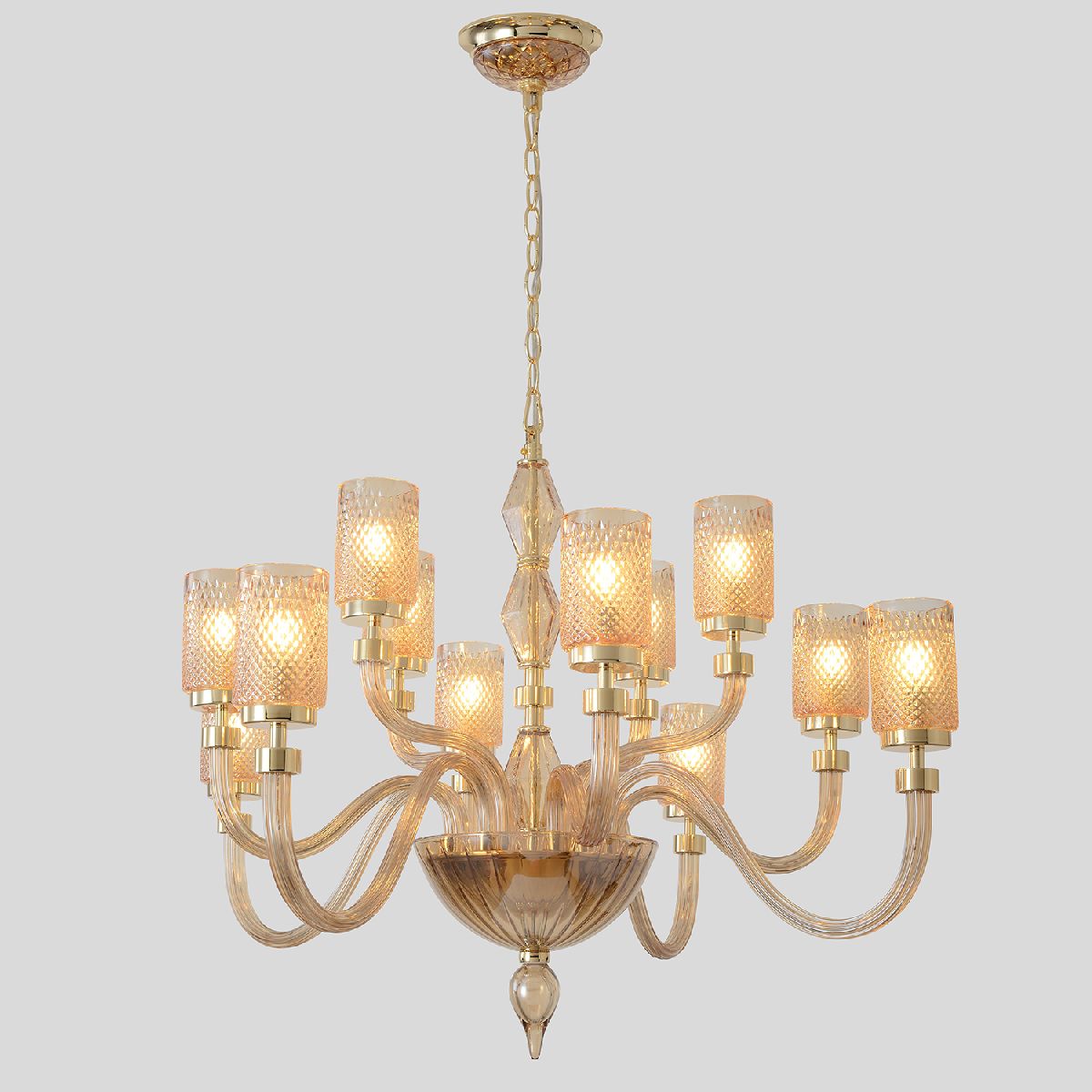 Подвесная люстра Crystal Lux SILVESTRO SP12 AMBER Подвесная люстра Crystal Lux SILVESTRO SP12 AMBER