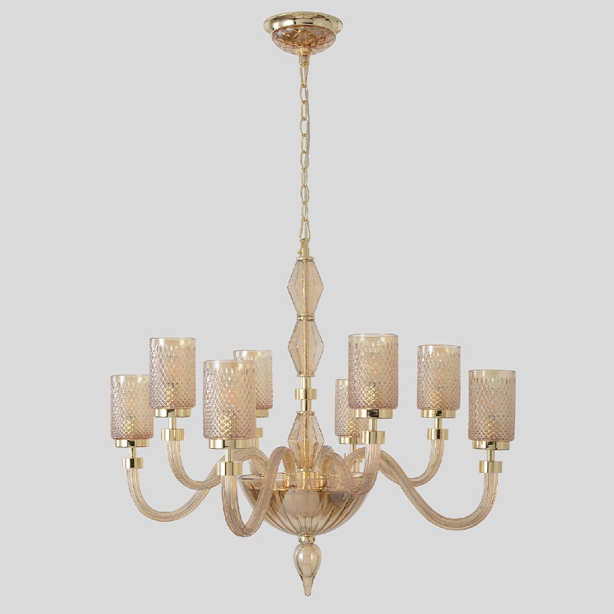 Подвесная люстра Crystal Lux SILVESTRO SP8 AMBER Подвесная люстра Crystal Lux SILVESTRO SP8 AMBER