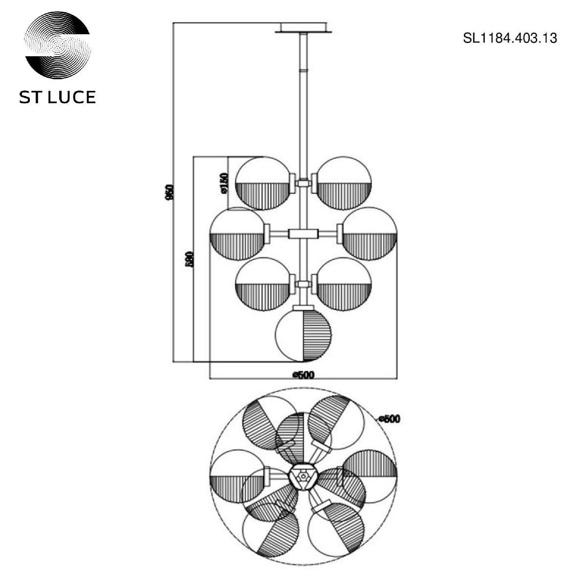 Люстра на штанге ST Luce Todo SL1184.403.13 Люстра на штанге ST Luce Todo SL1184.403.13
