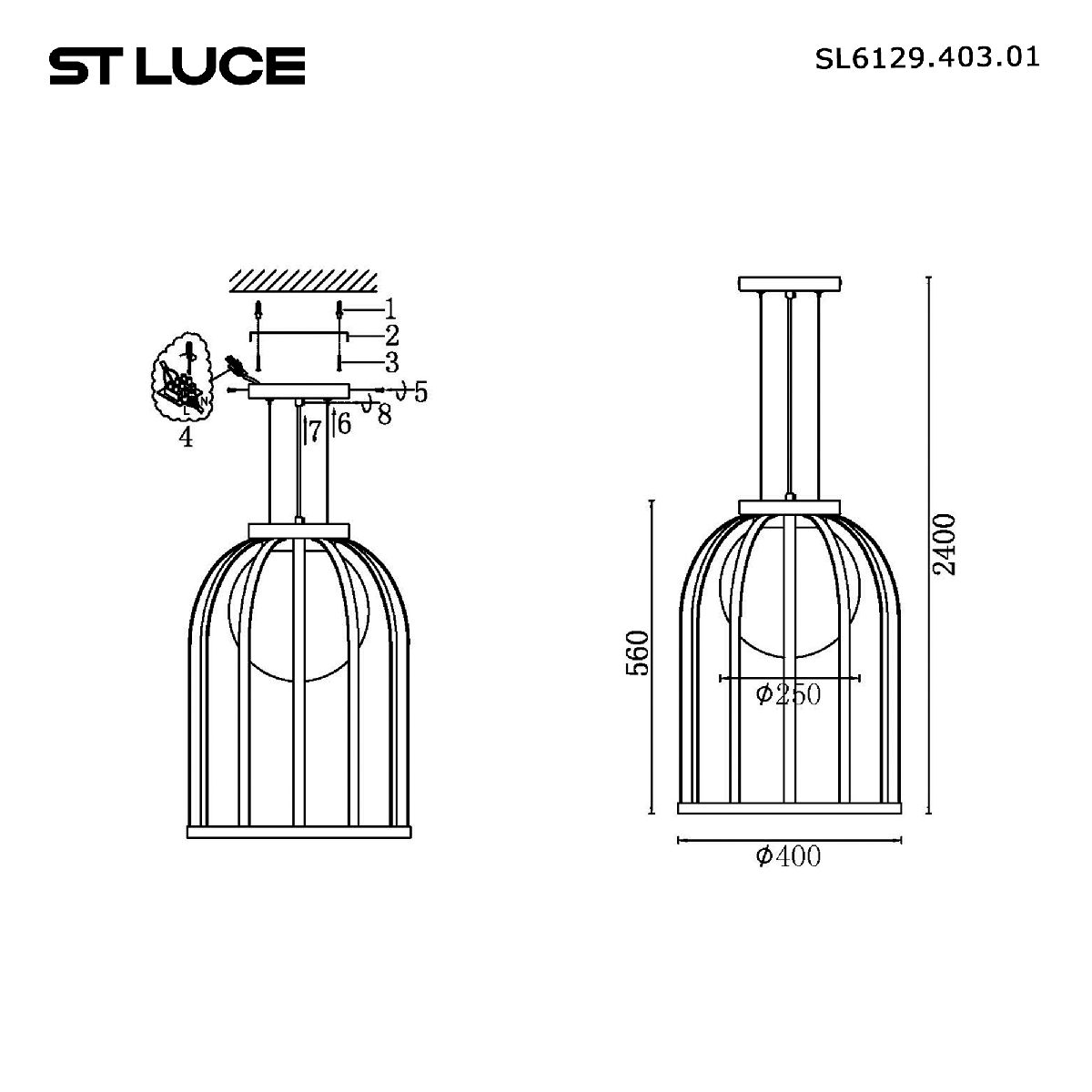 Подвесной светильник ST Luce Nordic SL6129.403.01 Подвесной светильник ST Luce Nordic SL6129.403.01