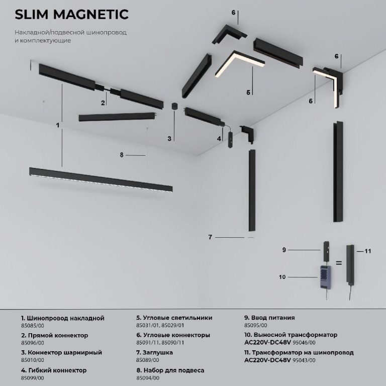 Трековый магнитный светильник Elektrostandard Slim Magnetic 4690389206528 85013/01 a067380