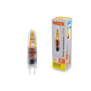 Светодиодная лампа WOLTA 3Вт 3000K G4 матовая WSTD-JC-220V3W3KG4-P