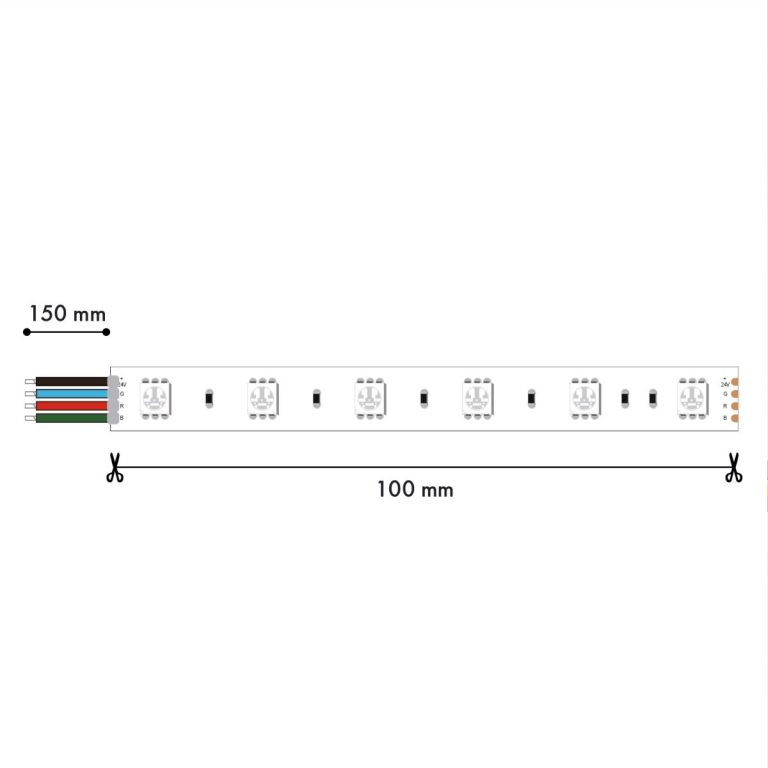 Светодиодная лента Favourite 24В SMD2835RGB 27Вт/м 4000K 5м IP20 2001-82720