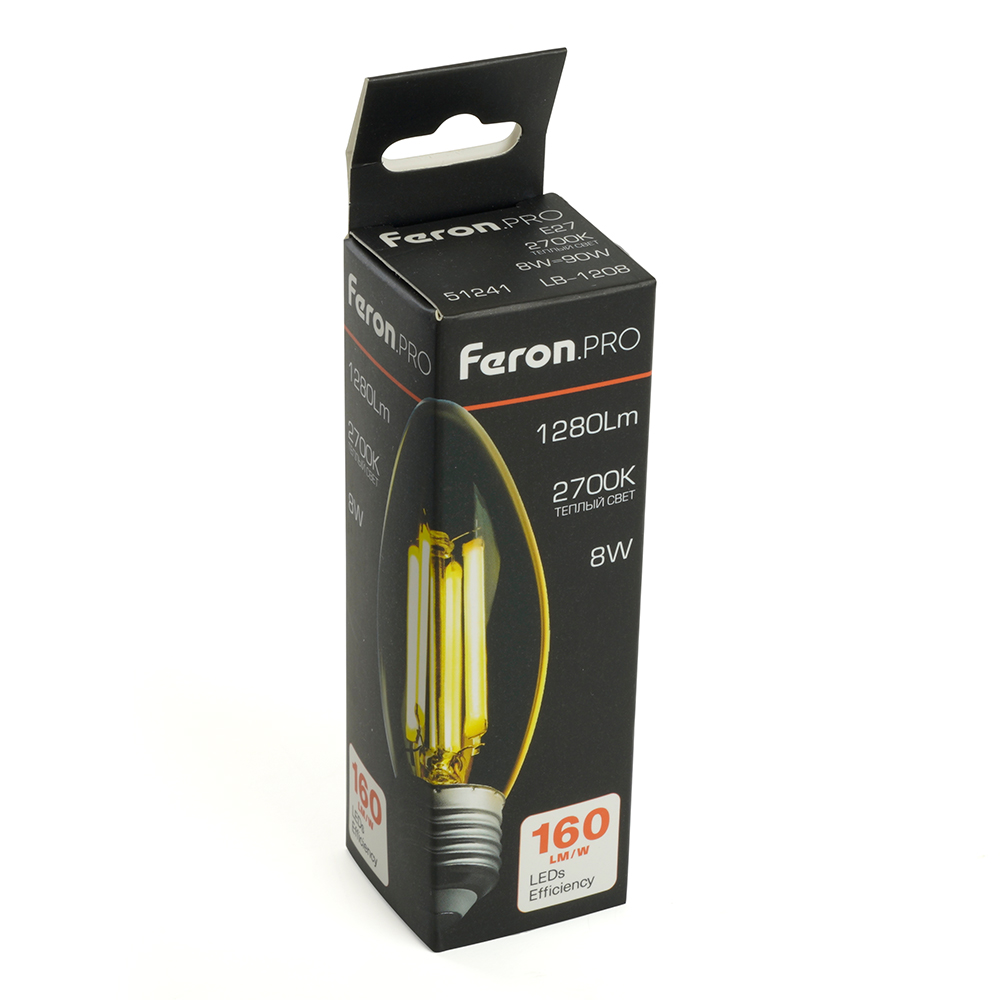 Светодиодная лампа Feron LB-1208 E27 8W 2700K 51241 Светодиодная лампа Feron LB-1208 E27 8W 2700K 51241
