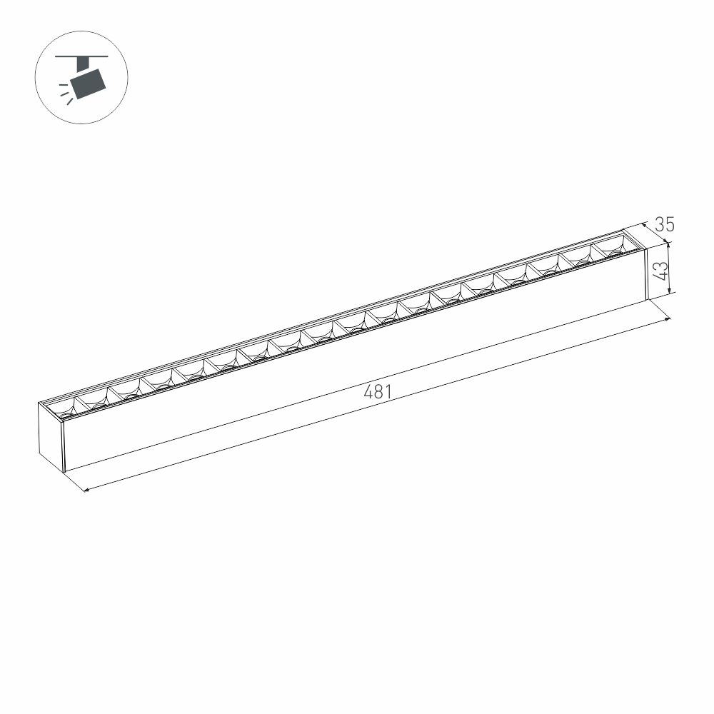 Трековый светодиодный светильник Arlight Mag-Laser-45-L480-27W Day4000 032649 Трековый светодиодный светильник Arlight Mag-Laser-45-L480-27W Day4000 032649