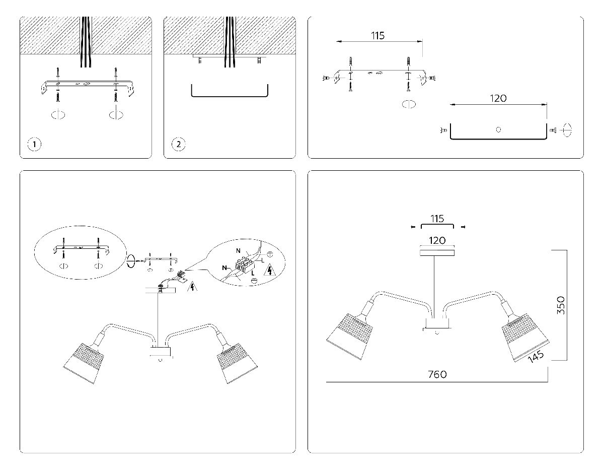 Люстра на штанге Ambrella Light Modern Losk TR4738 Люстра на штанге Ambrella Light Modern Losk TR4738