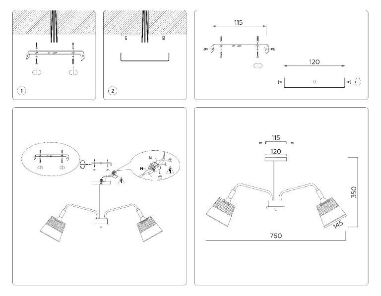 Люстра на штанге Ambrella Light Modern Losk TR4741