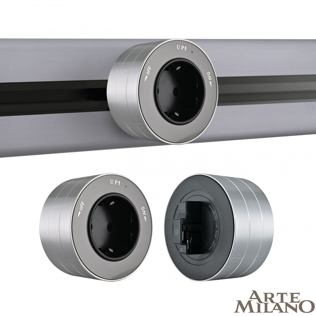 Трековая розетка Arte Milano Am-track-sockets 380011TS/ES Grey Трековая розетка Arte Milano Am-track-sockets 380011TS/ES Grey