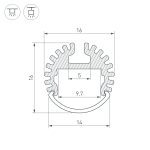 Алюминиевый профиль Arlight ARH-ROUND-D16-2000 ANOD 039217