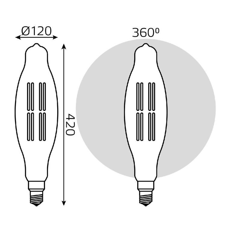 Лампа светодиодная филаментная Gauss E27 8W 2400K золотая 155802008