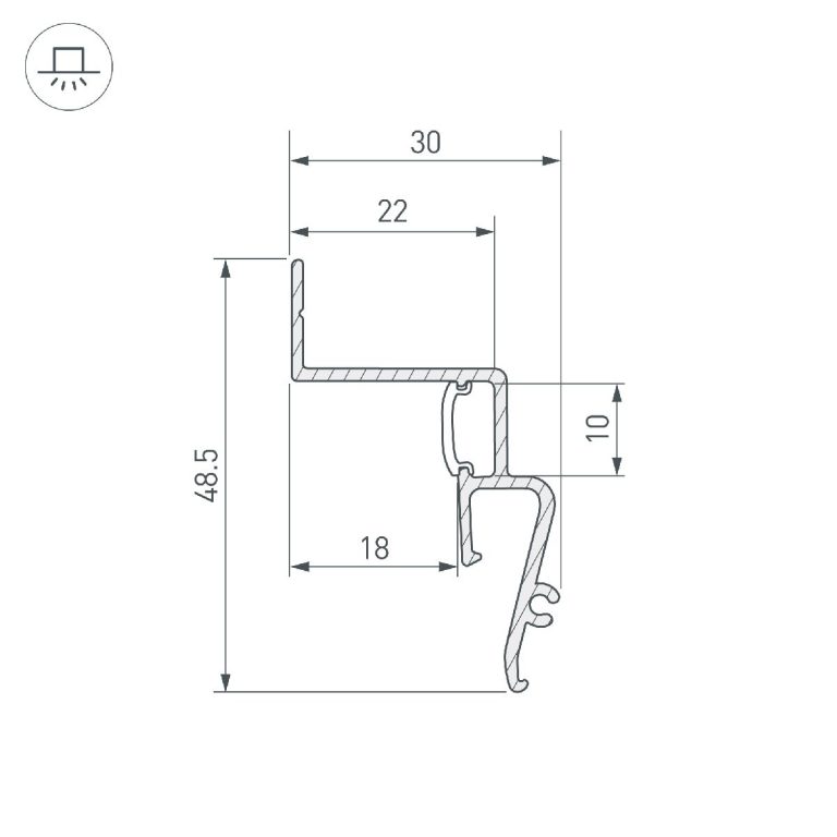 Профиль Arlight STRETCH-SHADOW-2000 WHITE (A2-CONTOUR-PRO) 042559