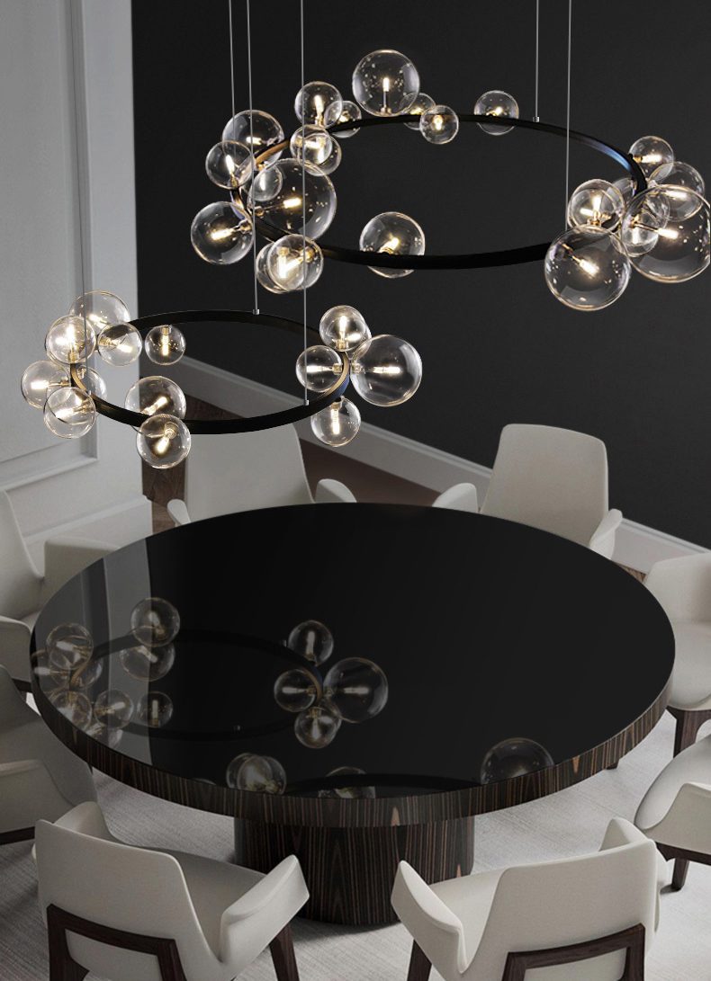 Подвесной светильник Delight Collection Art Deco Bubble 8828P/L black/clear Подвесной светильник Delight Collection Art Deco Bubble 8828P/L black/clear