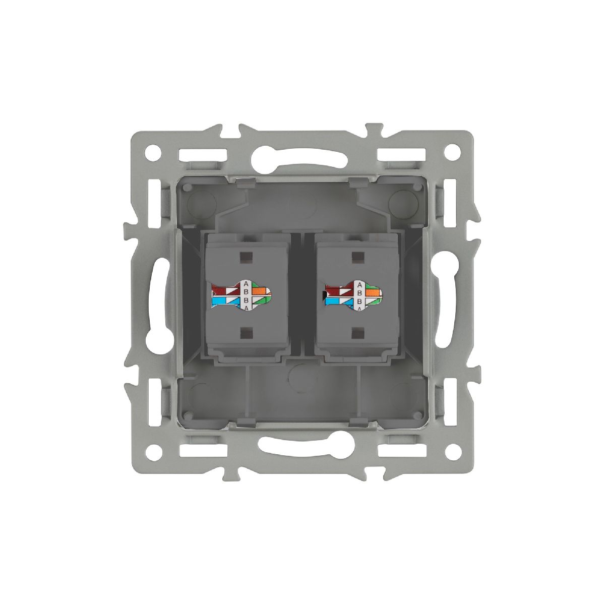 Механизм компьютерной розетки двойной Arlight SCT-MPC2-PL-GR (RJ-45, CAT6) 045338 Механизм компьютерной розетки двойной Arlight SCT-MPC2-PL-GR (RJ-45, CAT6) 045338