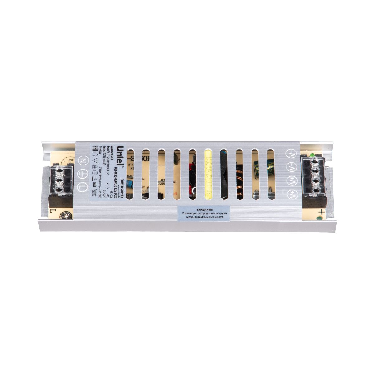Блок питания Uniel 60Вт DC12В 5А IP20 UET-WAS-060A20 12V IP20 UL-00010258 Блок питания Uniel 60Вт DC12В 5А IP20 UET-WAS-060A20 12V IP20 UL-00010258