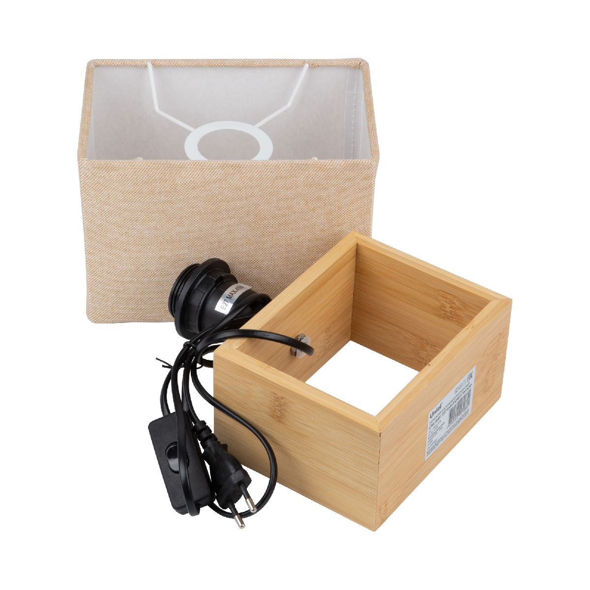 Настольная лампа Uniel UML-B401 E27 LIGHT GREY/WOOD UL-00010956 Настольная лампа Uniel UML-B401 E27 LIGHT GREY/WOOD UL-00010956